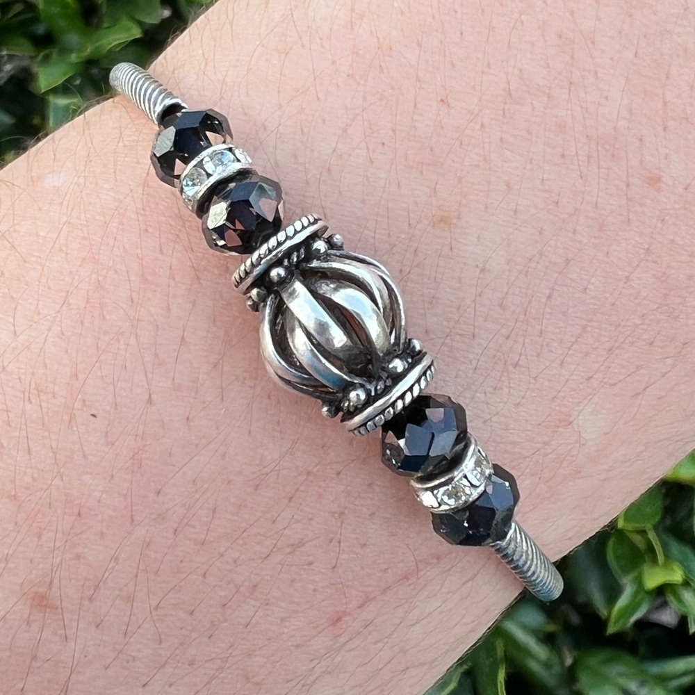 Sterling silver magnetic crystal bracelet